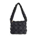 Casual Nylon Lingge Quilted Women Shoulder Bag Ruched Padded Crossbody