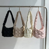 Casual Nylon Ruched Shoulder Bag for Women