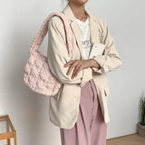 Casual Nylon Ruched Shoulder Bag for Women