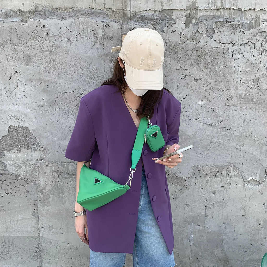 Casual Nylon Triangle Crossbody Bag for Women