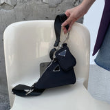 Casual Nylon Triangle Crossbody Bag for Women