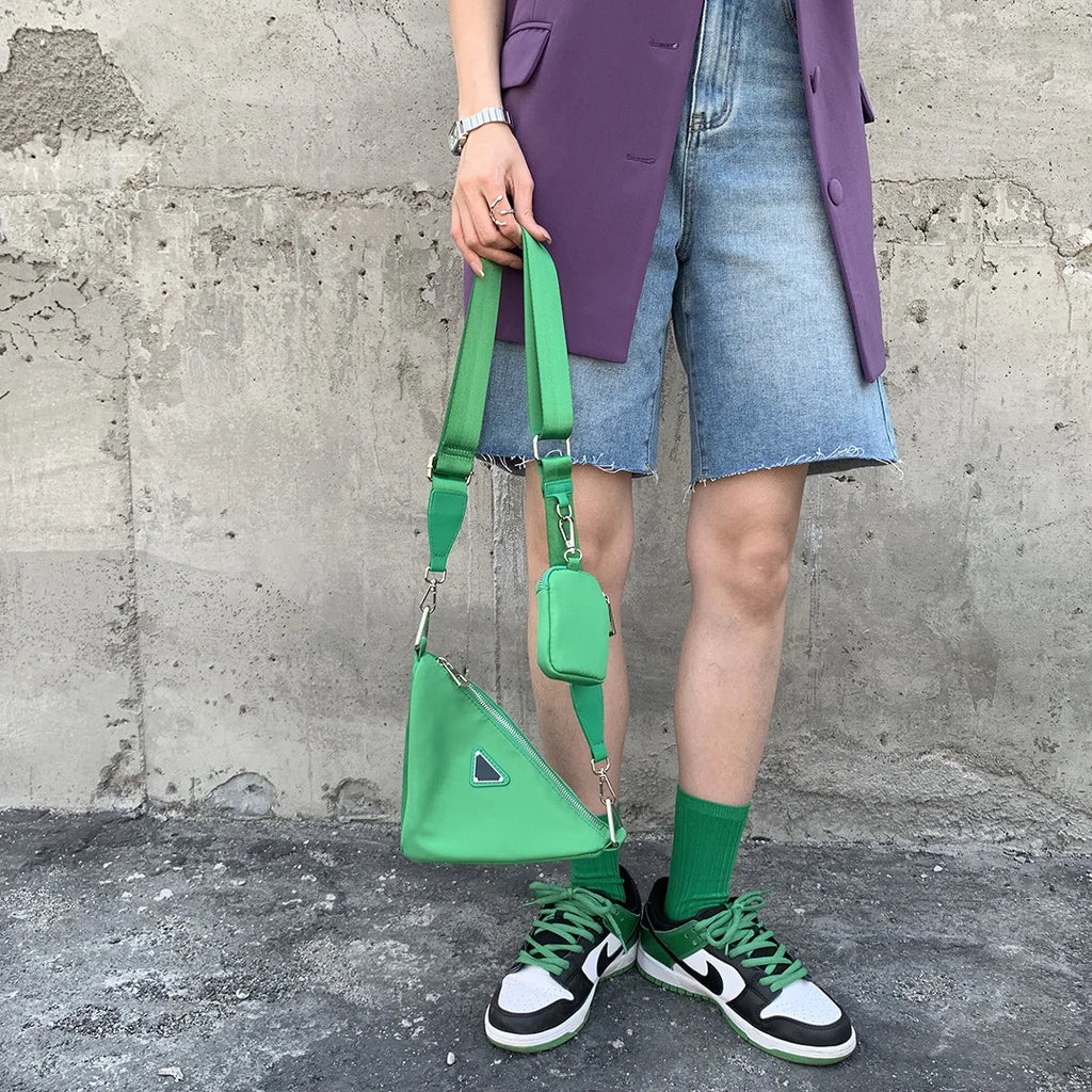Casual Nylon Triangle Crossbody Bag for Women