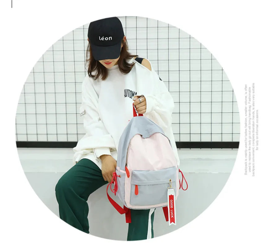 Casual Nylon Waterproof Backpack Schoolbag