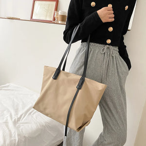 Casual Nylon Waterproof Handbag Women Large Capacity Shoulder Top-handle Bag