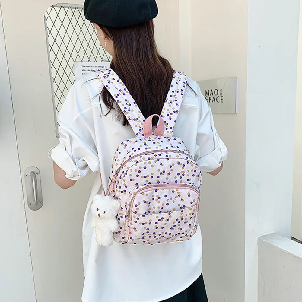 Casual Nylon Women Backpack Small Students Book Bags School Bags for Teen