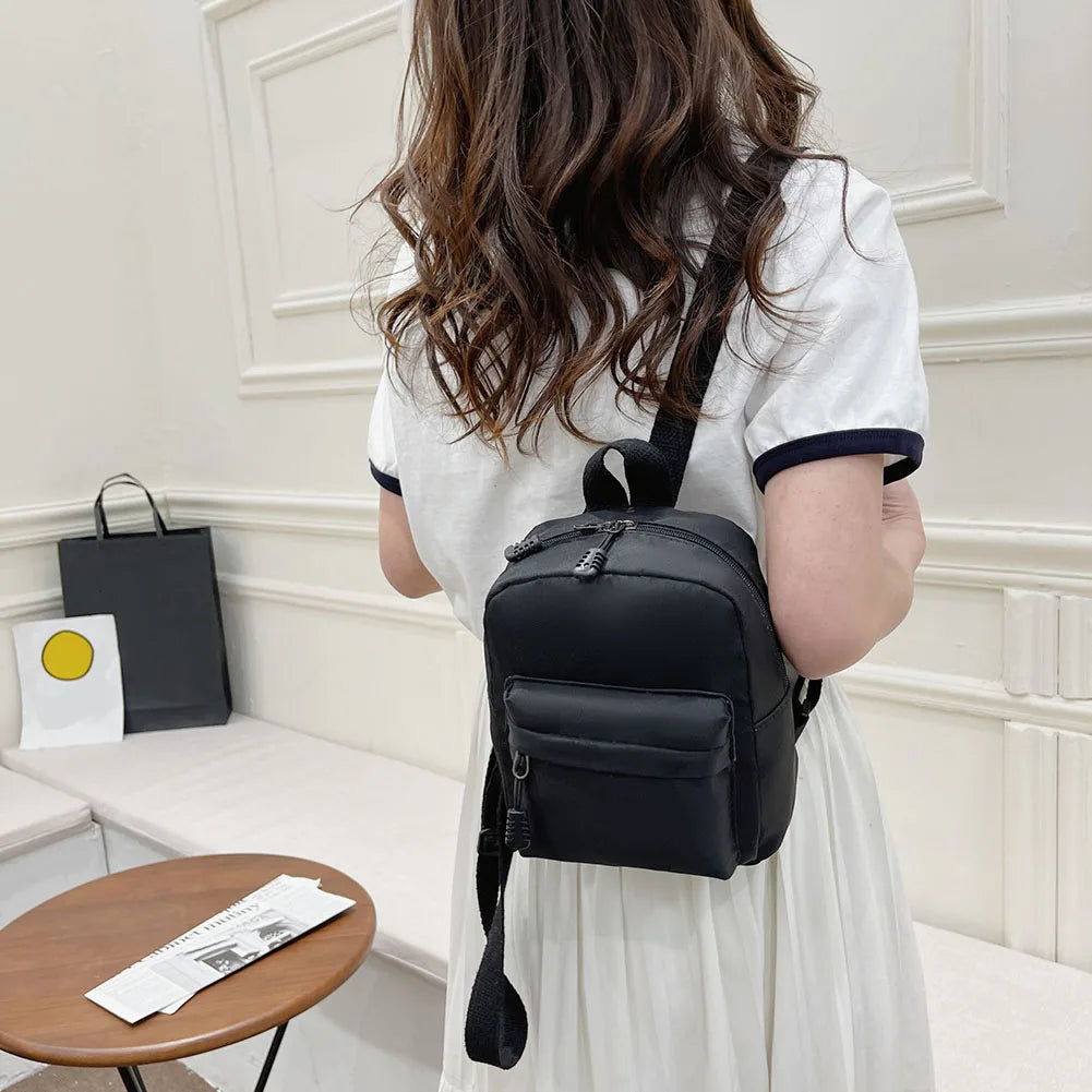 Nylon Mini Backpack for Women Small School Bags Shoulder Handbags