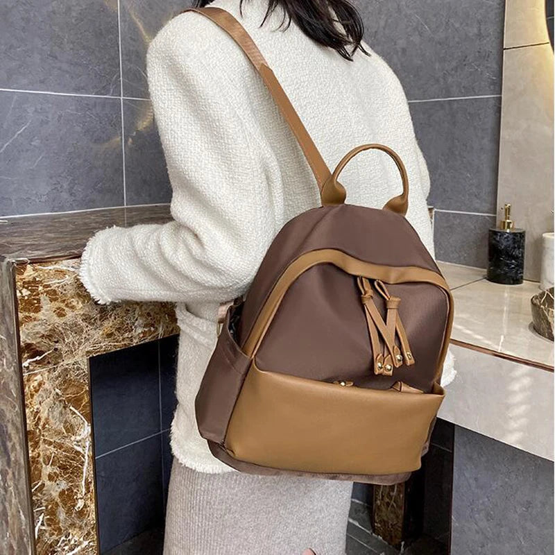 Casual Oxford Back Pack Women Contrast Backpacks For School Teenagers Girls