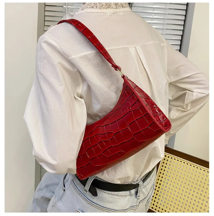 Women's PU Leather Sling Handbag Chain Shoulder Crossbody Bag