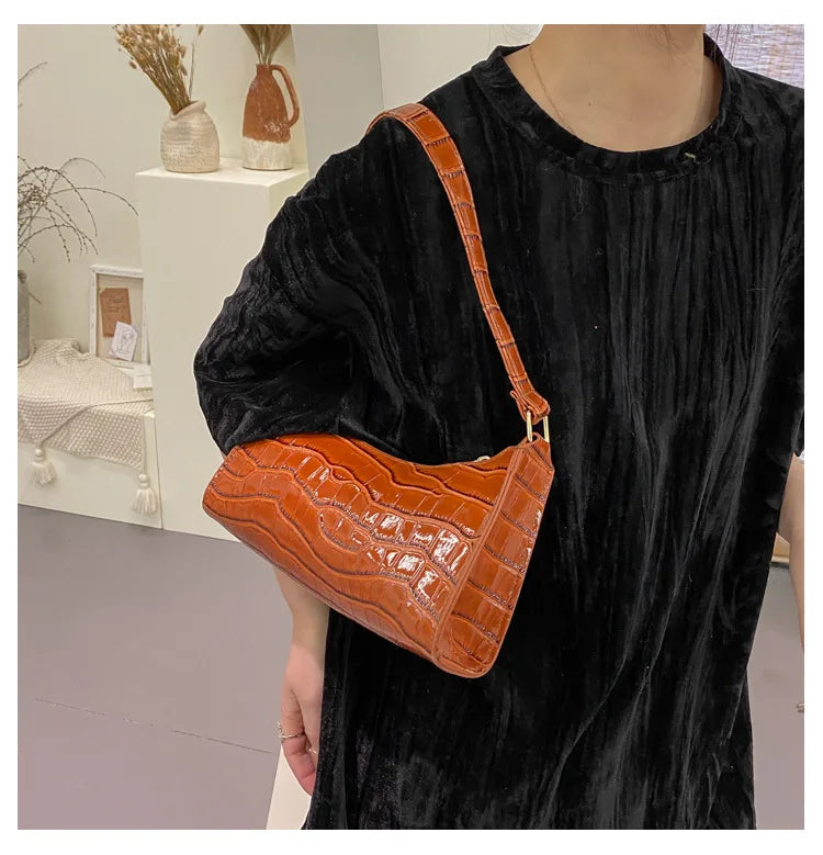 Women's PU Leather Sling Handbag Chain Shoulder Crossbody Bag