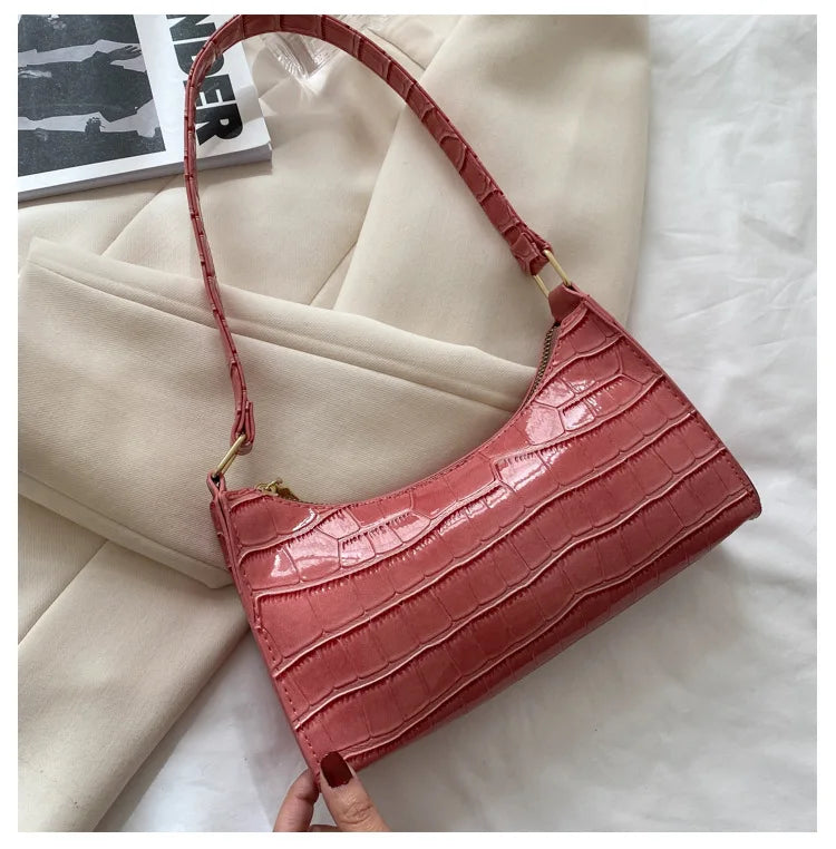 Women's PU Leather Sling Handbag Chain Shoulder Crossbody Bag