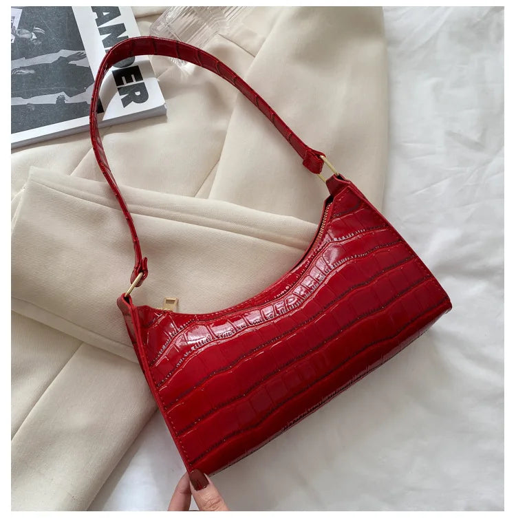Women's PU Leather Sling Handbag Chain Shoulder Crossbody Bag