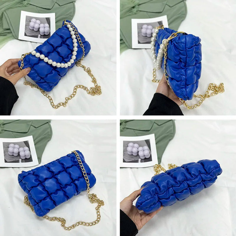 Casual Padded Crossbody Side Bags Quilted Down Cotton Women Shopping
