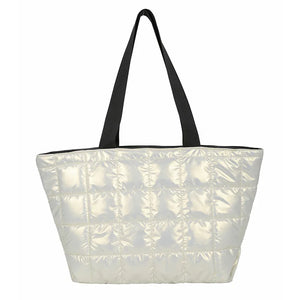 Casual Padded Tote Bag Women Winter Nylon Handbag Shoulder Purse