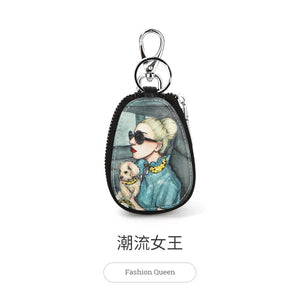 Casual Painted Women Girls Key Bag PU Leather Key Wallets Housekeepers Car Key H