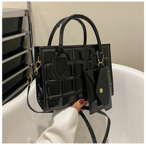 Casual Patent Leather Shoulder Bag for Women Crossbody Handbags