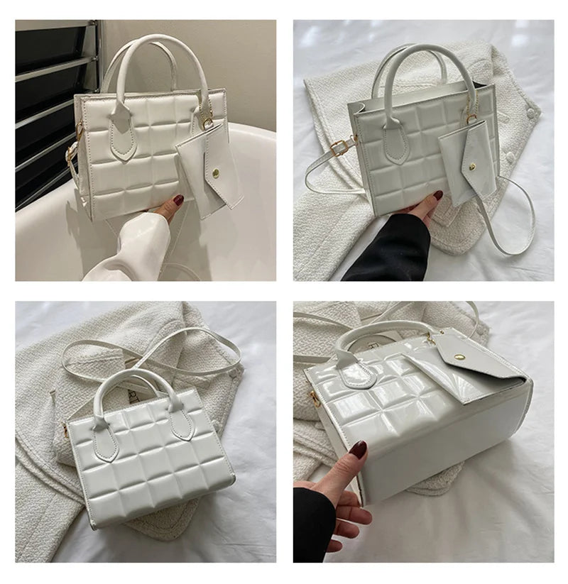 Casual Patent Leather Shoulder Bag for Women Crossbody Handbags