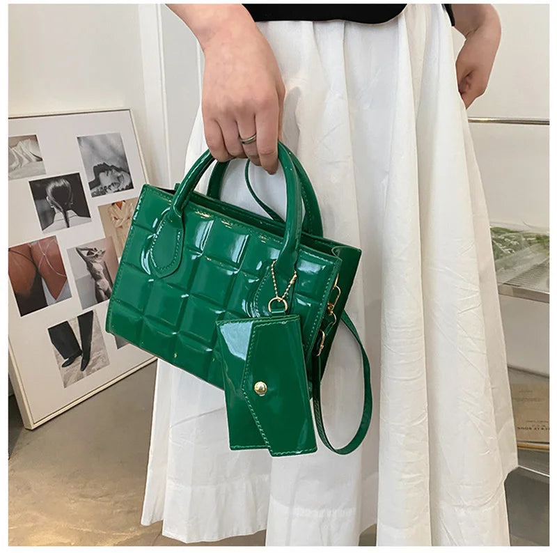 Casual Patent Leather Shoulder Bag for Women Crossbody Handbags