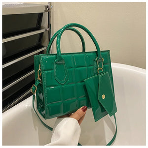 Casual Patent Leather Shoulder Bag for Women Crossbody Handbags