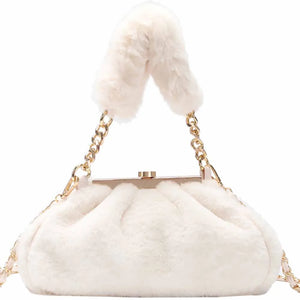 Casual Plush Shoulder Bags Women Handbags Ladies Chain Crossbody Bag