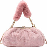 Casual Plush Shoulder Bags Women Handbags Ladies Chain Crossbody Bag