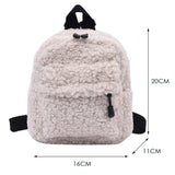 Casual Plush Women Small Backpack Solid Female Autumn Winter Mini Children Schoo