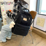 Casual Preppy Bear Pendant Backpack for Girls Large Capacity Sports Bac