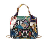 Casual Pure Chain Handbag Snake Pattern Shoulder Bag