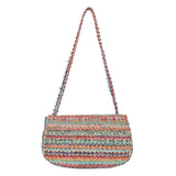 Casual Woven Shoulder Handbag Purse Retro Beach Vacation Bag
