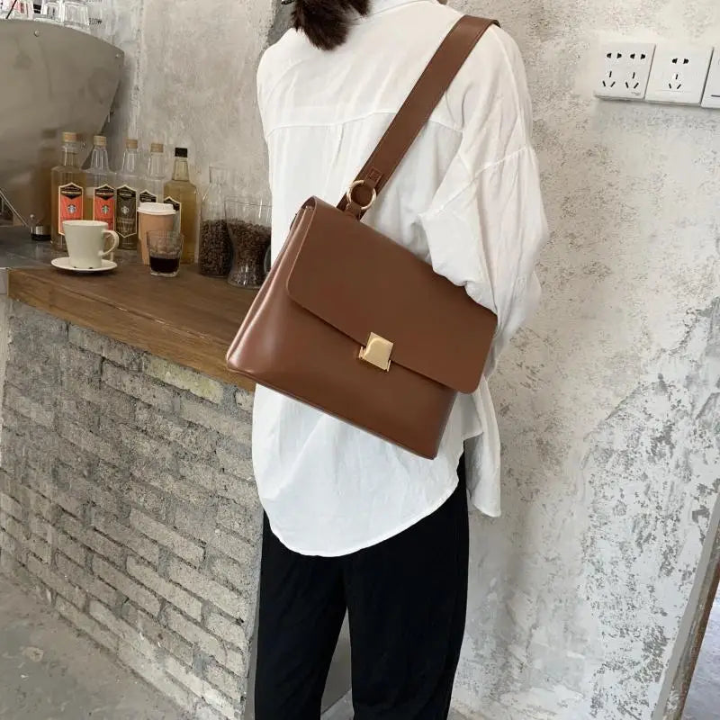 Casual Retro Shoulder Bags Women Strap Handbags Female Pu Leather Crossbody