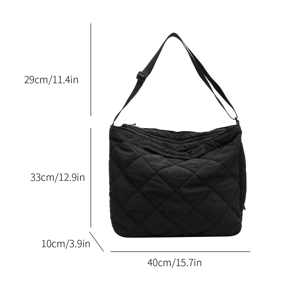 Casual Rhombus Pattern Shoulder Bag Space Cotton Handbag