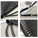 Casual Rivet Shoulder Bag Chain Crossbody Bags for Women Leather Handbags