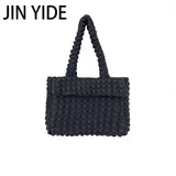 Casual Ruched Large Capacity Tote Bag Quilted Women Shoulder Bags
