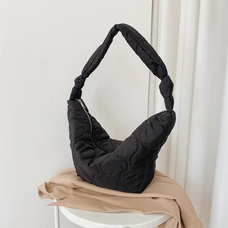 Casual Space Padded Hobos Women Shoulder Bags Quilted Handbags