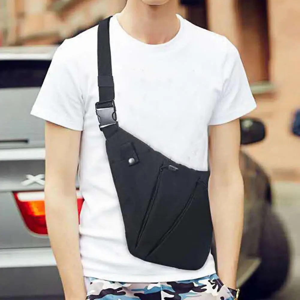 Casual Shoulder Bag Space-saving Bag Wear Resistance Zipper Left/Right Shoulder