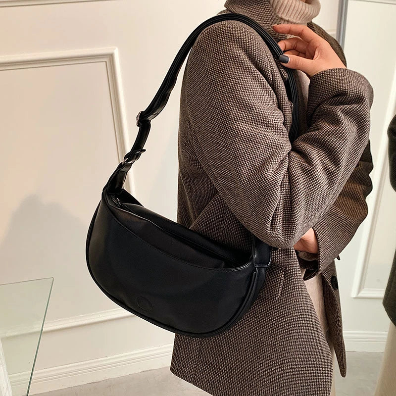 Casual Shoulder Bags For Women Adjustable Strap Hobo Bag Half Moon