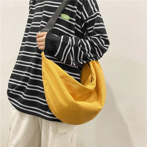 Casual Shoulder Bags Solid Women Bags Washed Canvas Packs