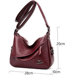 Casual Solid Color Shoulder Bag Women Messenger Handbag Zipper