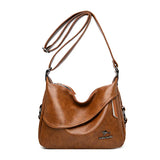 Casual Solid Color Shoulder Bag Women Messenger Handbag Zipper