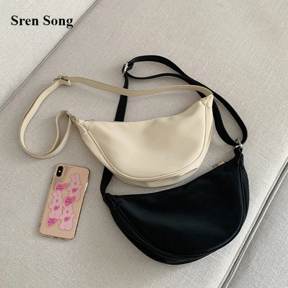 Casual Dumpling Shoulder Bags Nylon Large Capacity Solid Travel Bag