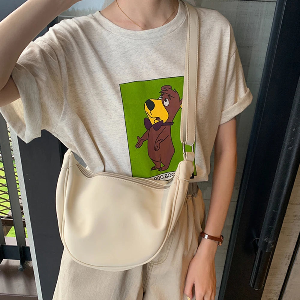 Casual Dumpling Shoulder Bags Nylon Large Capacity Solid Travel Bag