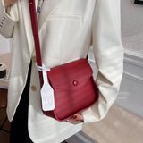Casual Pu Leather Shoulder Bag For Women Square Crossbody Bag