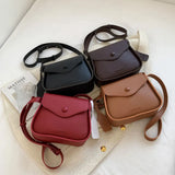 Casual Pu Leather Shoulder Bag For Women Square Crossbody Bag