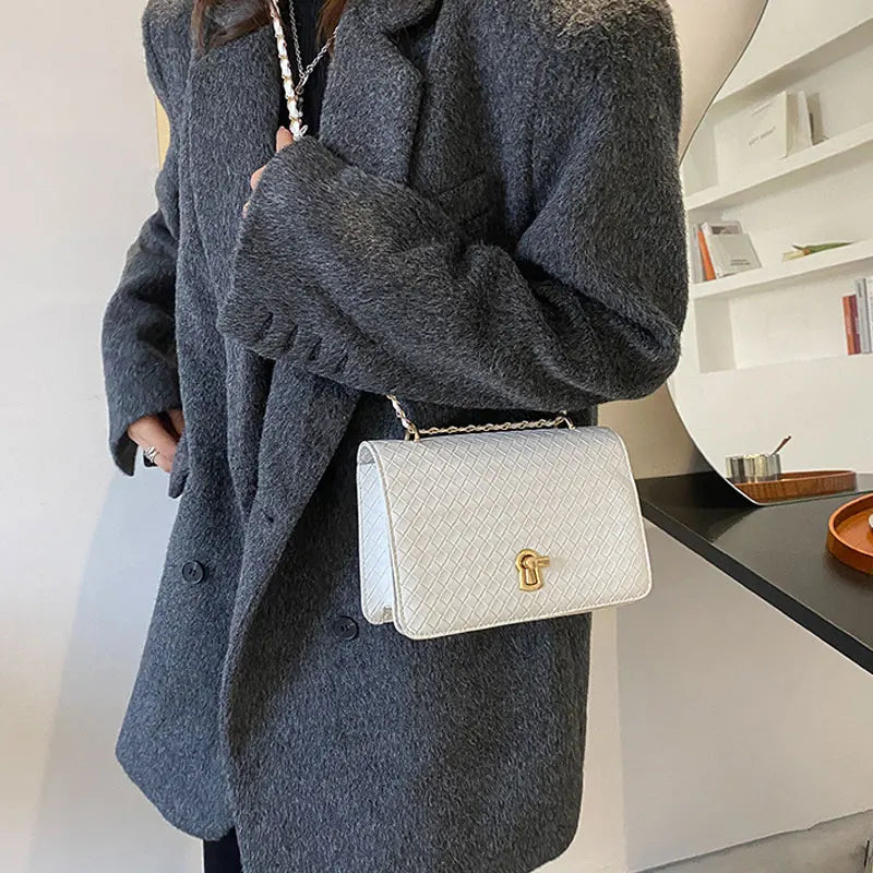 Casual Handbag Women High Pu Leather Shoulder Bag Winter Crossbody Bag