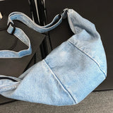 Large Canvas Shoulder Bag Women High Capacity Shopping Crossbody Denim Messenger
