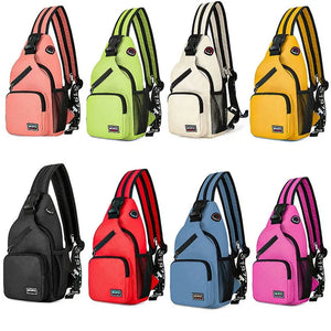 Casual Small Backpack Women Girls Chest Bag Earphone Hole Female Crossbody Pack