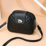 Casual Small Bag Shoulder Crossbody Bag Women's Pu Leather Diamond Round Bag
