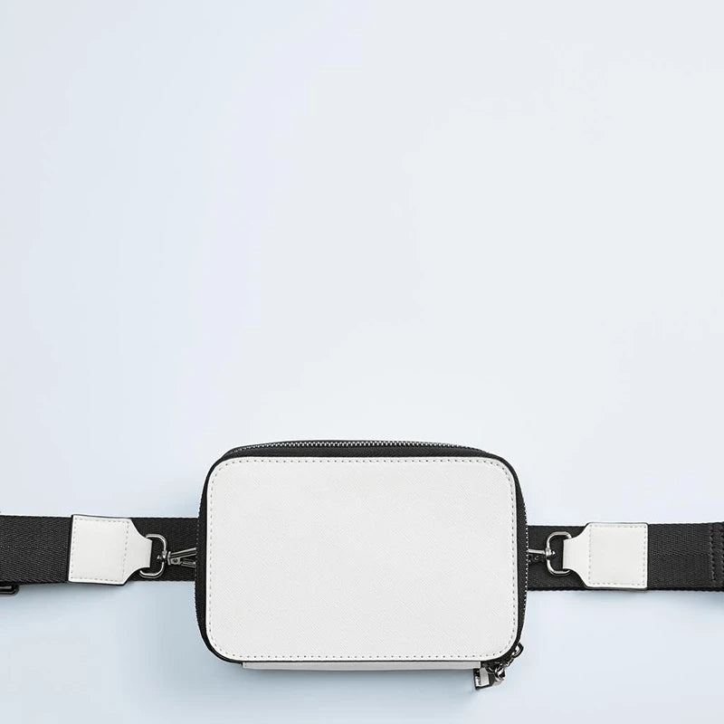 Casual Small Box Ladies Messenger Bag PU Leather Wide Shoulder Strap