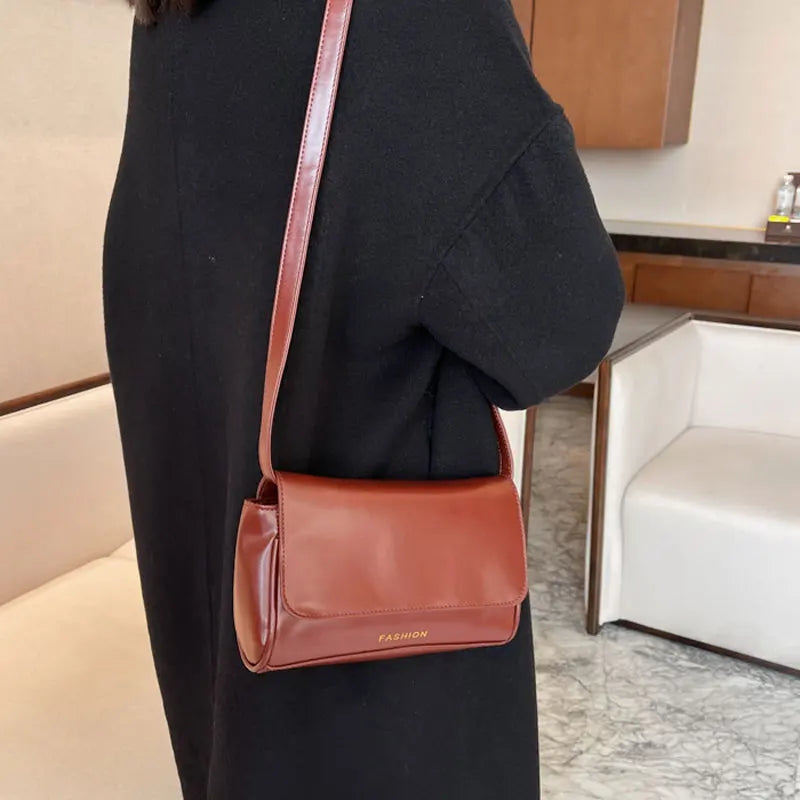 Casual Small Handbags For Women High Pu Leather One Shoulder Bags Square Female