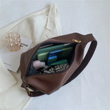 Casual Leather Shoulder Bag for Women High Capacity Handbag Solid Female
