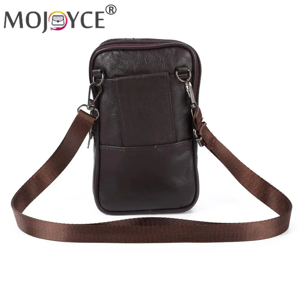 Casual Solid Crossbody Fanny Packs Men Leather Small Waist Bag Vintage